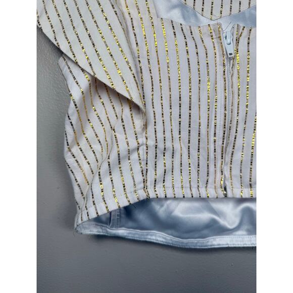 NWOT KOCH Erica Metallic Gold Stripe Mini Skirt & Cecilia Top Set XS $500 - Picture 12 of 12